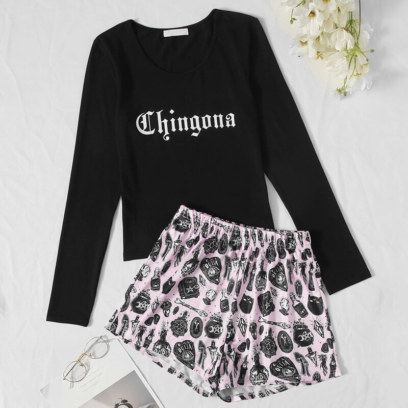 

Letter & Goods Print PJ Set, Multicolor