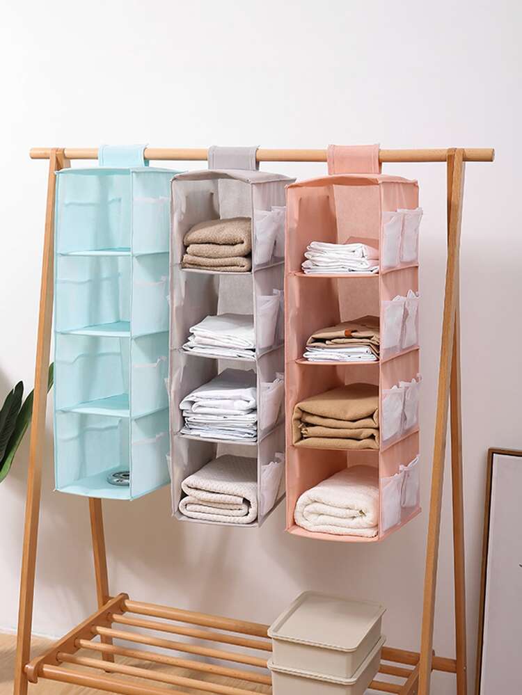 1pc Hanging Random Color Clothes Storage Bag - Multicolor - View 1