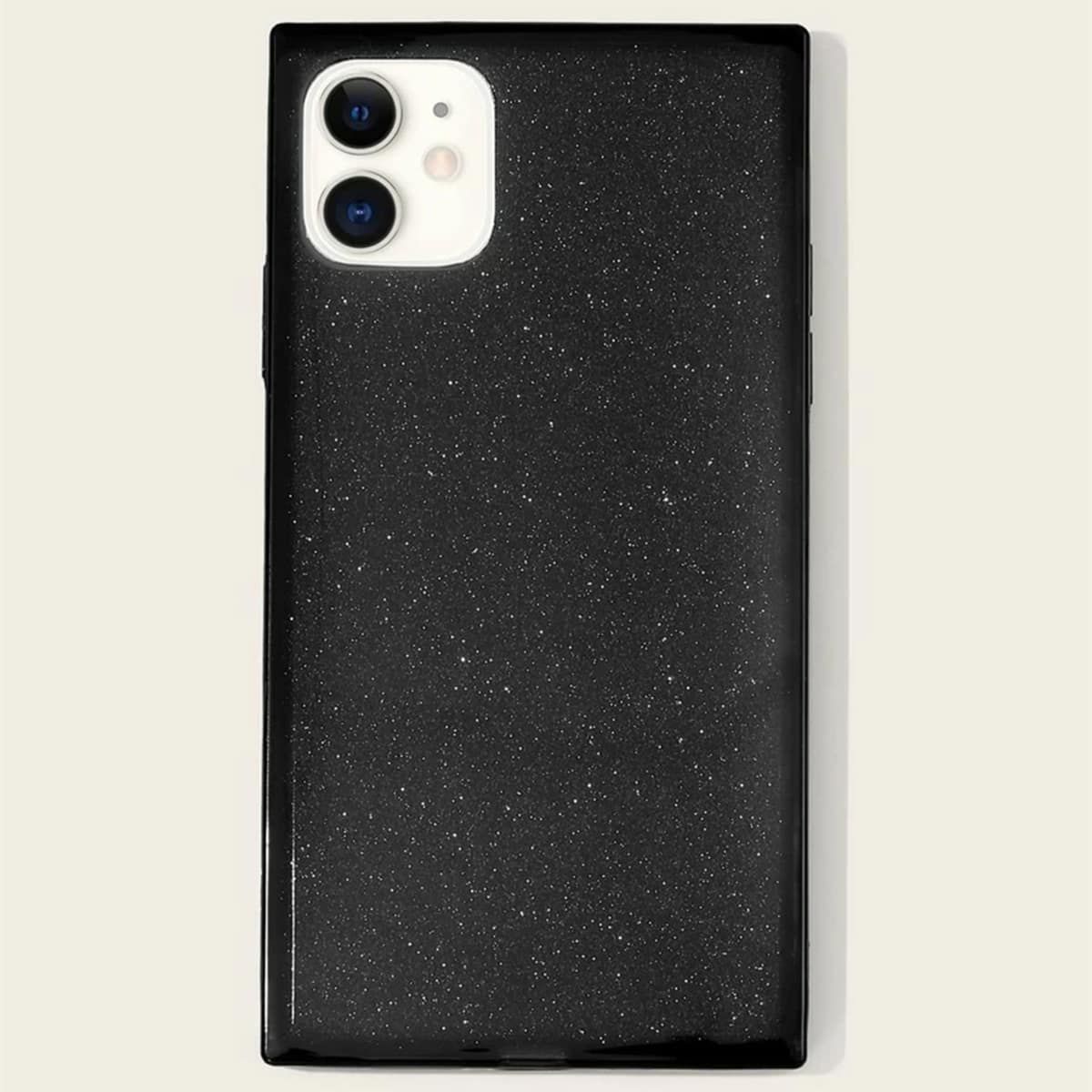 

Glitter Square iPhone Case, Black