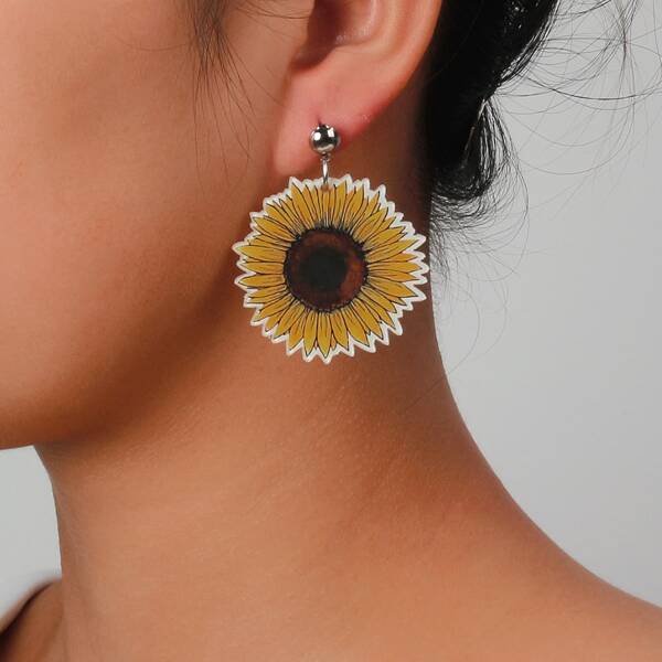 

Sunflower Drop Earrings, Yellow
