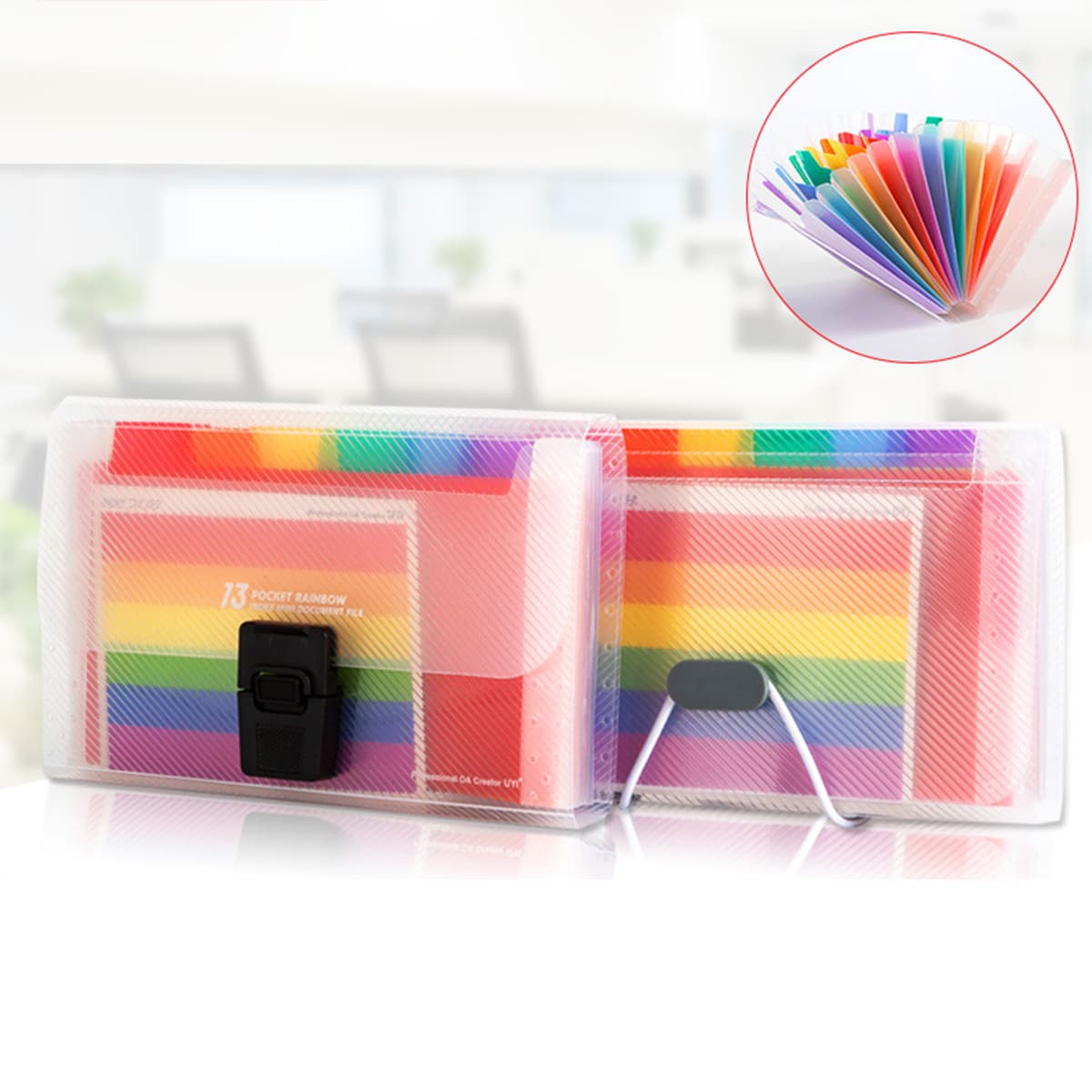 

1pc Random Portable Rainbow Organ File Folder, Multicolor