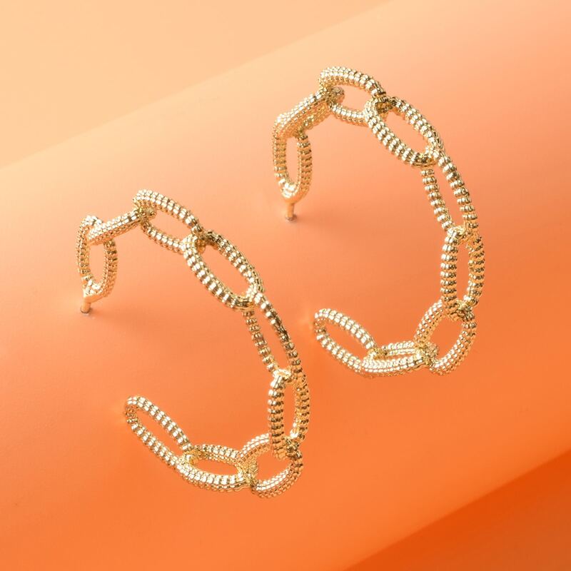 

Hollow Out Hoop Earrings, Gold