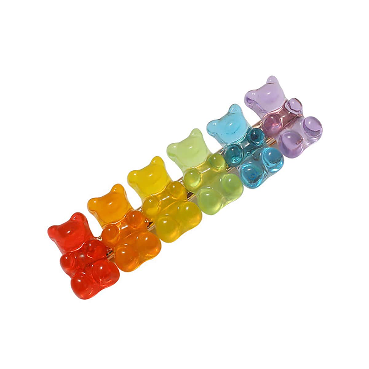 

2pcs Clear Bear Hair Clip, Multicolor
