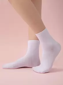 5雙素色襪子 - 白色 - 查看 2