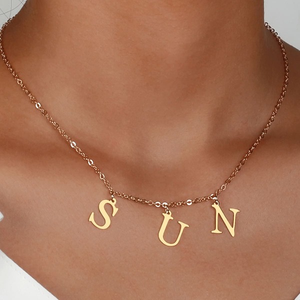 

Letter Decor Necklace, Gold