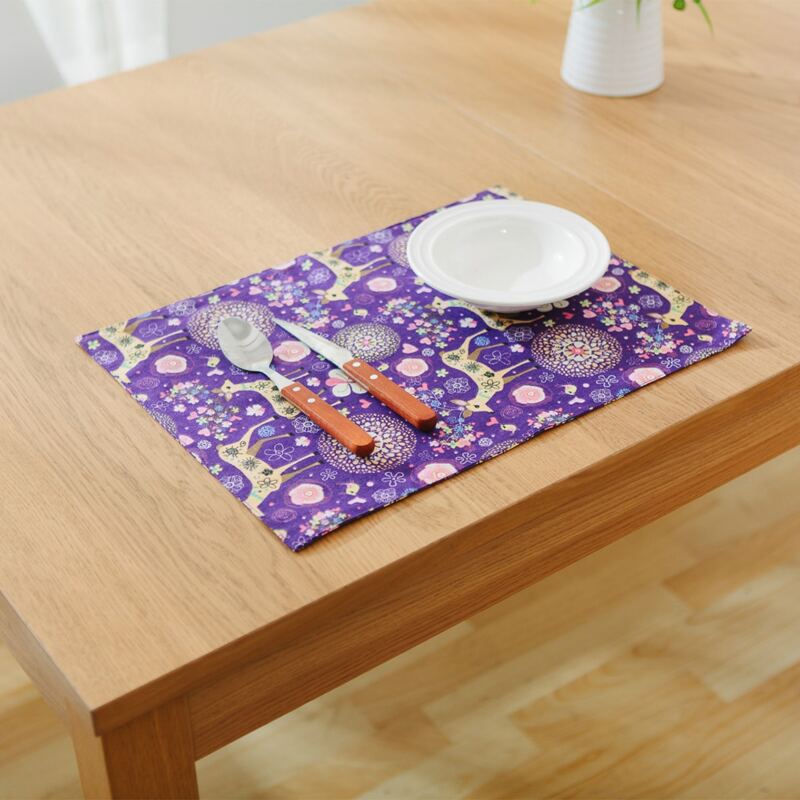 

1pc Deer Print Placemat, Violet purple