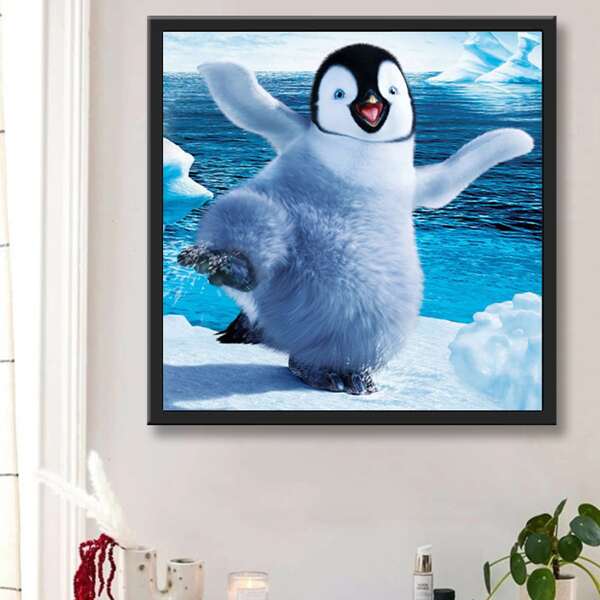 

Penguin Print Diamond Drawing Without Frame, Multicolor