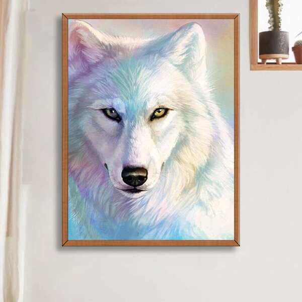 

Wolf Print Diamond Drawing Without Frame, Multicolor