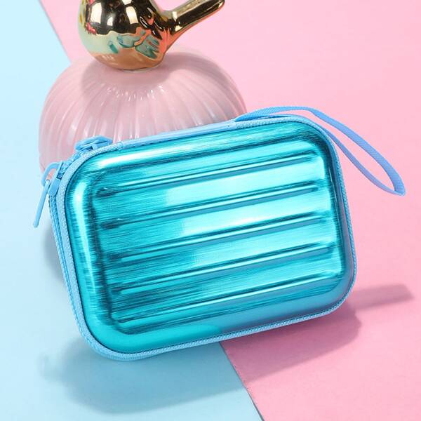 

1pc Metallic Storage Bag, Blue