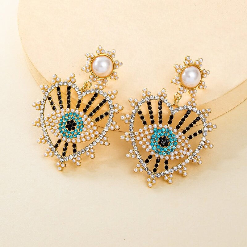 

Faux Pearl Eye Drop Earrings, Multicolor