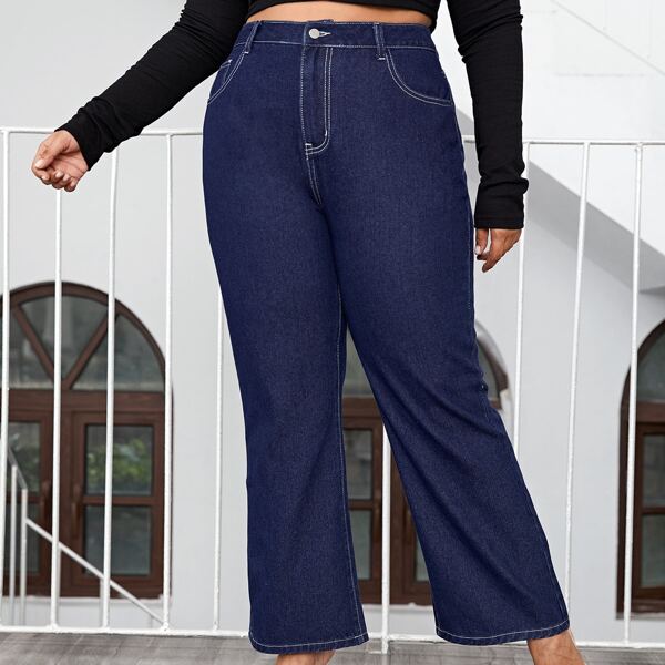 

Plus Dark Wash High Waist Flare Jeans