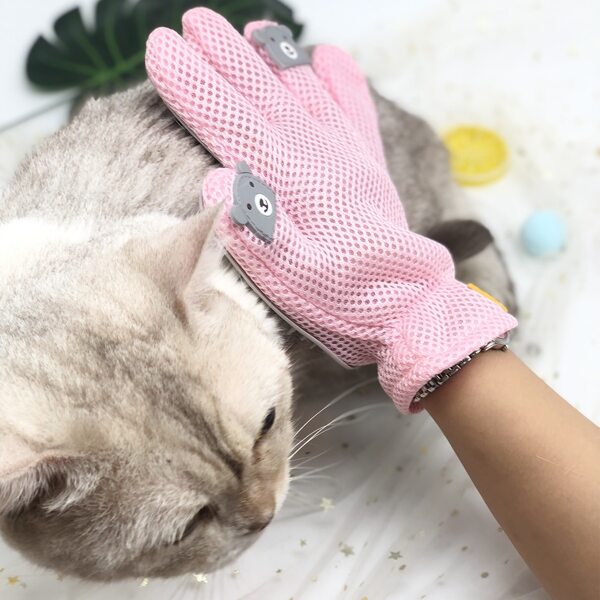 

1pc Cat Hair Removal Massage Glove, Pink