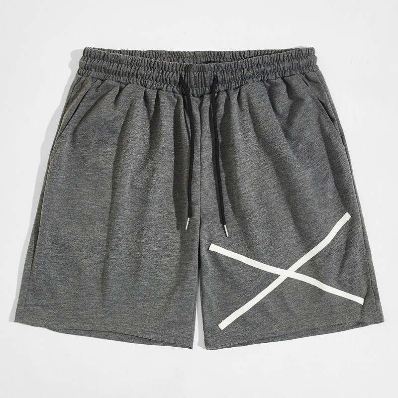 

Guys Graphic Tie Front Shorts, Dark grey