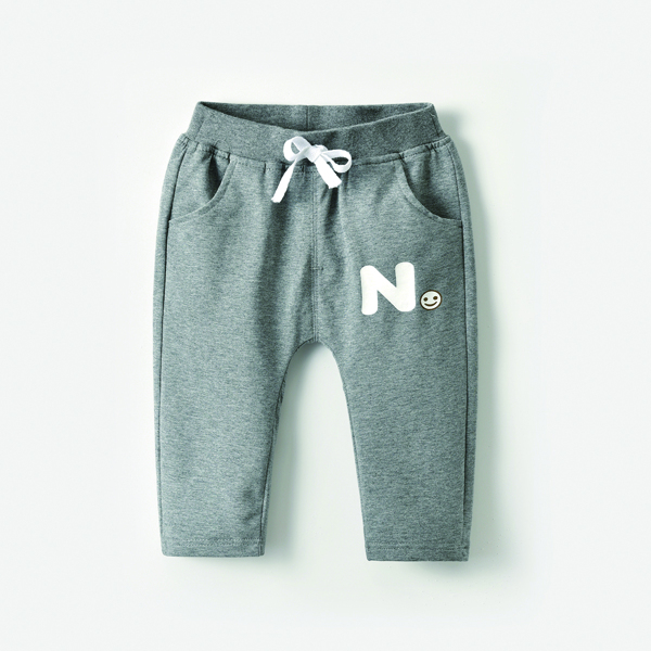 

Toddler Boys Letter Graphic Knot Front Pants, Grey