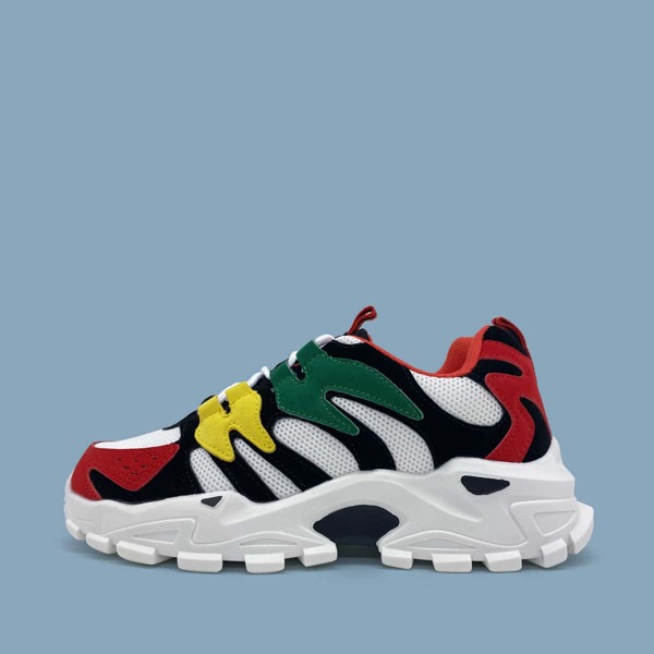 

Lace Up Front Color Block Chunky Sneakers, Multicolor