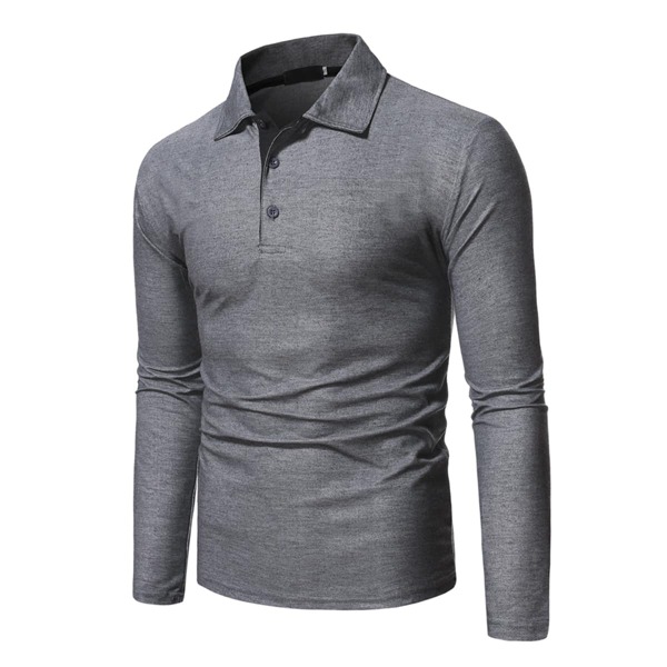 

Men Button Up Polo Shirt, Grey