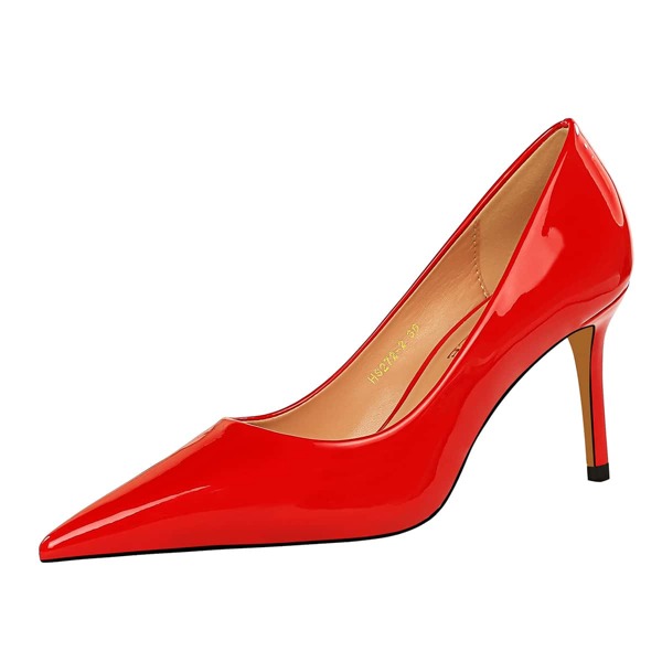 

Point Toe Ultra High Heeled Pumps, Red