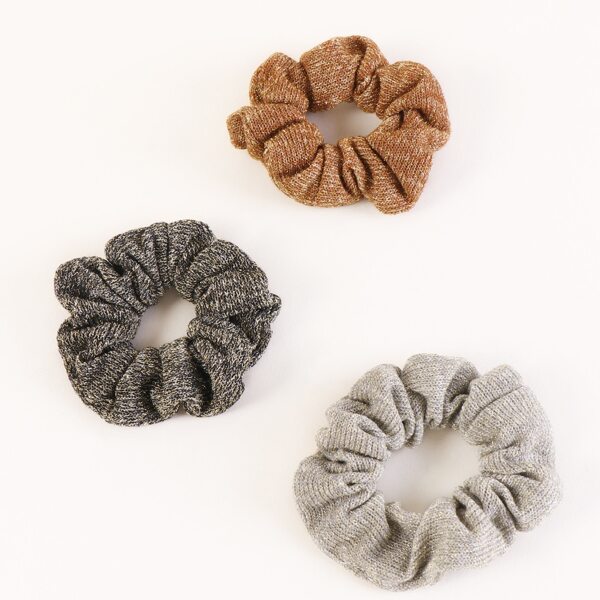 

3pcs Simple Knit Scrunchie, Multicolor
