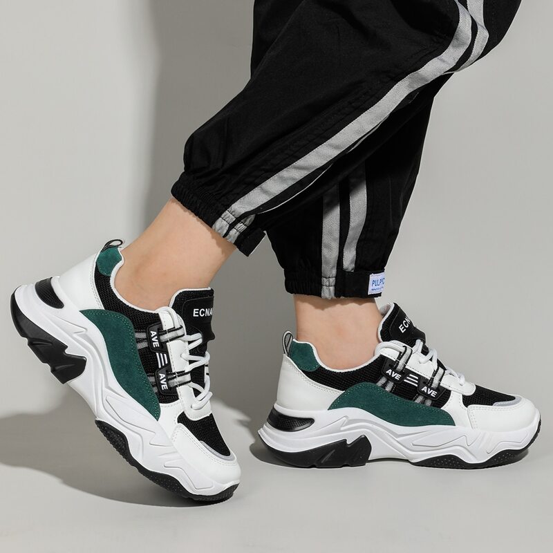 

Lace-up Front Colorblock Chunky Sneakers, Multicolor