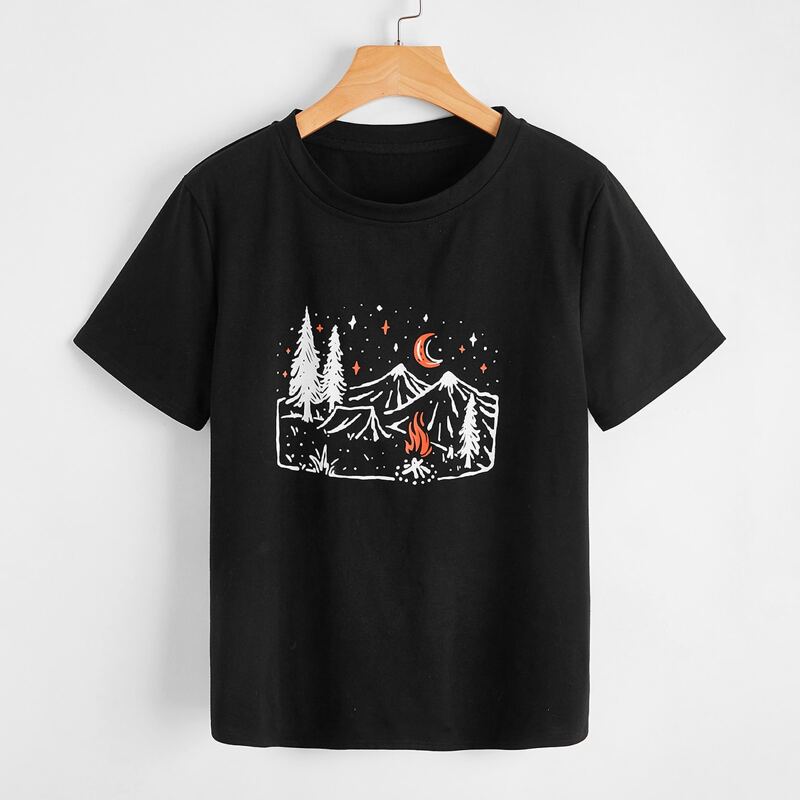 

Mountain Graphic Tee, Black