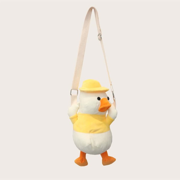 

Girls Cartoon Duck Shaped Crossbody Bag, Yellow