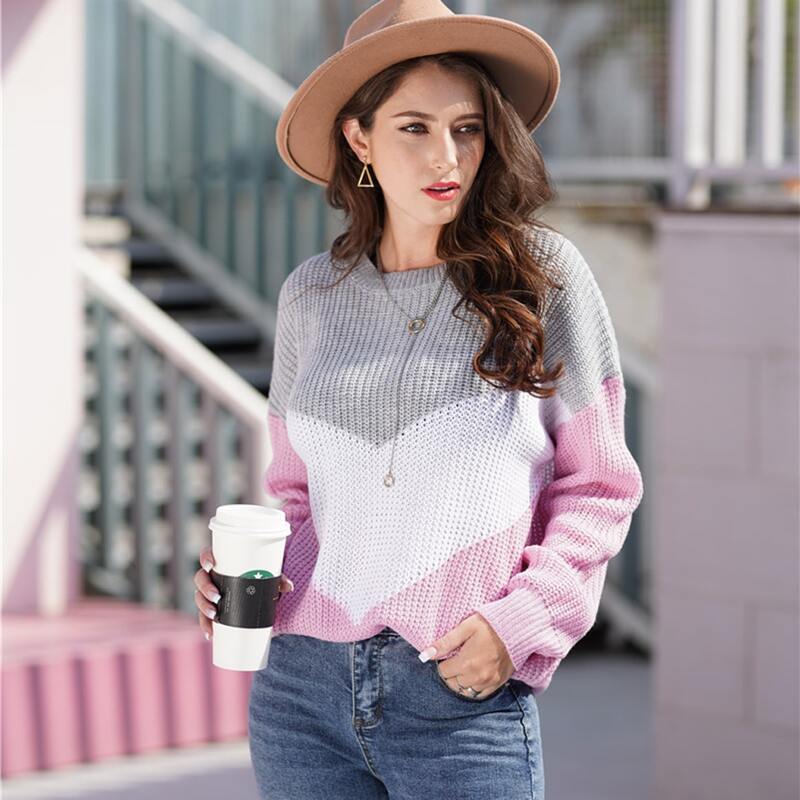

Colorblock Rib-Knit Drop Shoulder Sweater, Multicolor