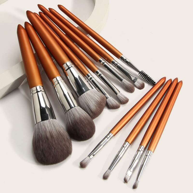 

12pcs Makeup Brush Set, Brown