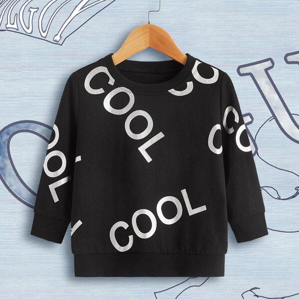 

Toddler Boys Letter Graphic Sweatshirt, Black