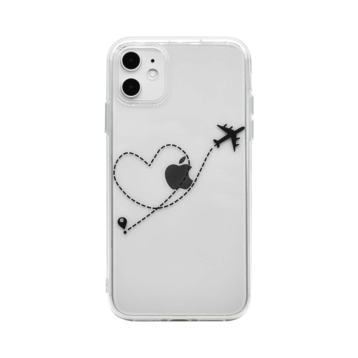 

Plane & Heart Clear iPhone Case