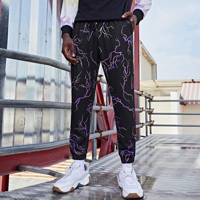 

Guys All Over Print Drawstring Sweatpants, Black