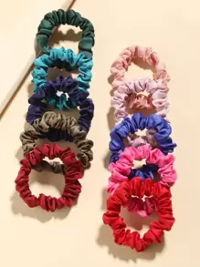 10pcs Simple Solid Scrunchie - Multicolor - View 1