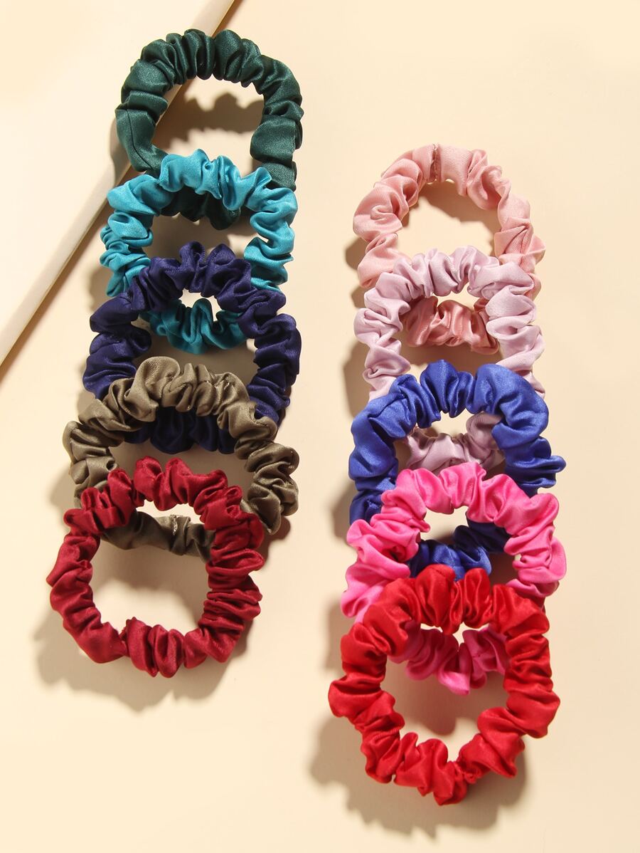 10pcs Simple Solid Scrunchie - Multicolor - View 1