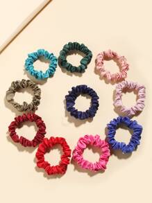 10pcs Simple Solid Scrunchie - Multicolor - View 2