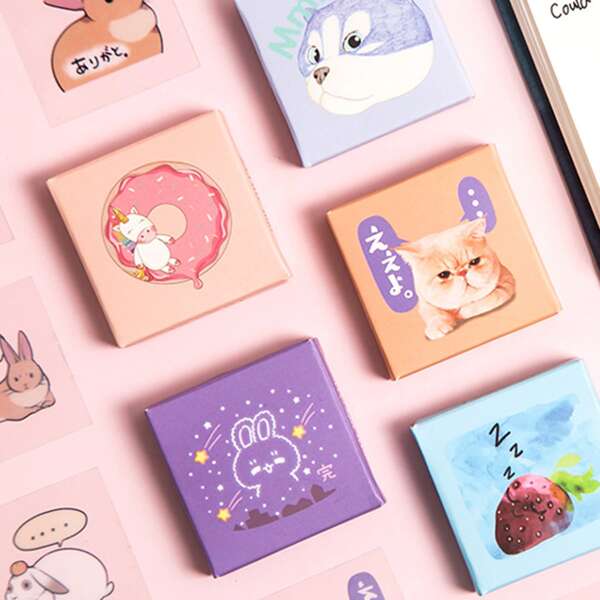 

1box Random Pattern Sticker, Multicolor