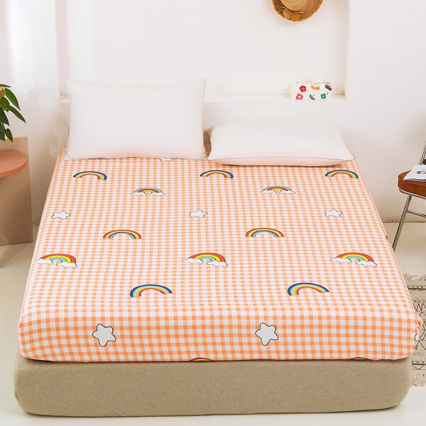

Gingham Pattern Fitted Sheet, Multicolor