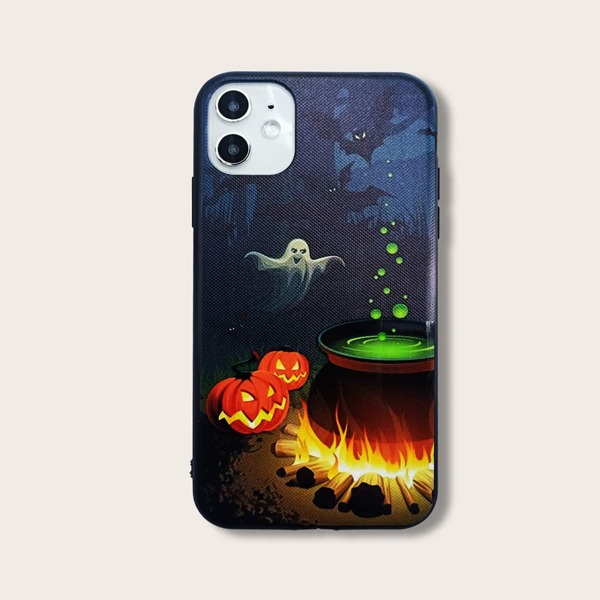 

Halloween Ghost & Pumpkin iPhone Case, Multicolor
