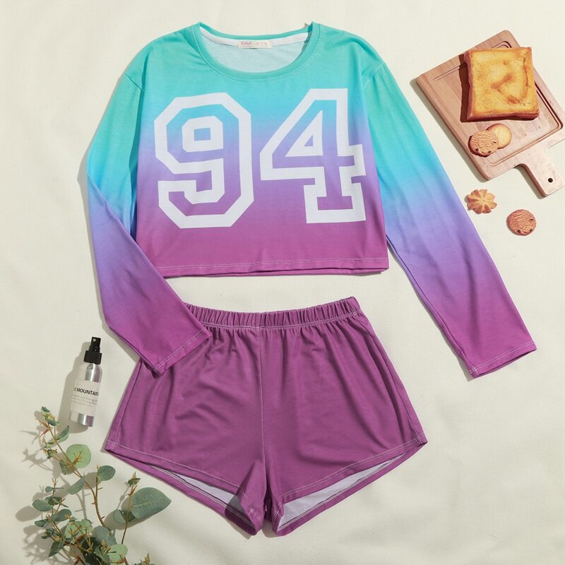 

Letter Graphic Ombre PJ Set, Multicolor