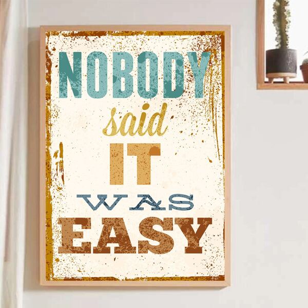 

Slogan Graphic Wall Painting Without Frame, Multicolor