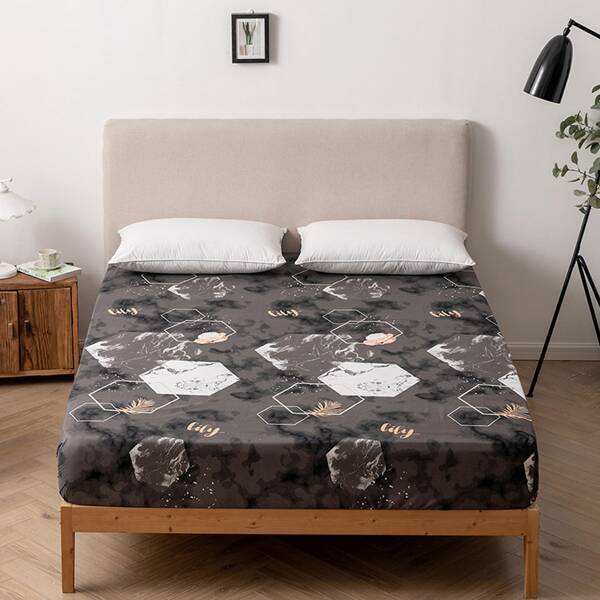 

Marble Pattern Fitted Sheet, Multicolor