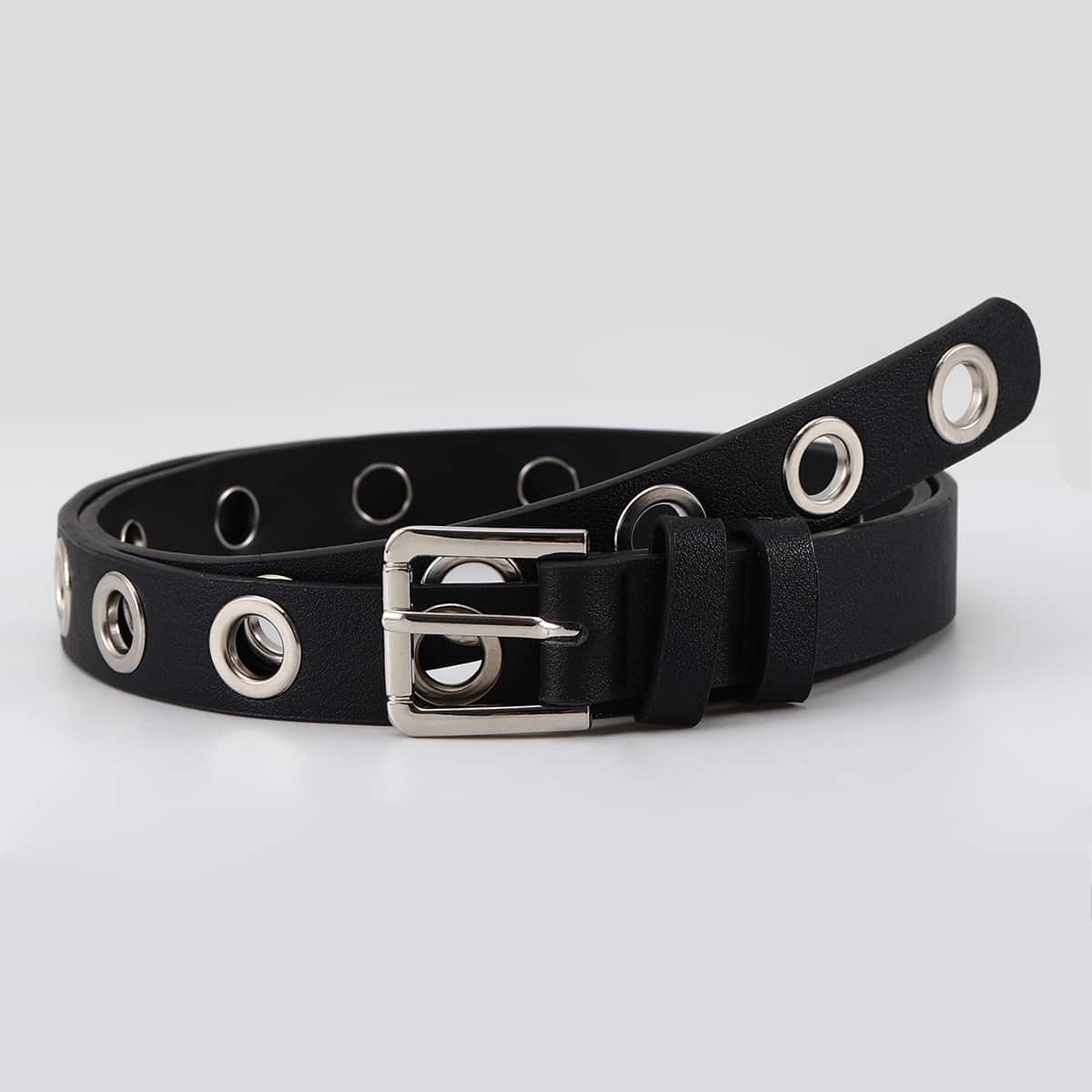

Grommet Skinny Belt, Black