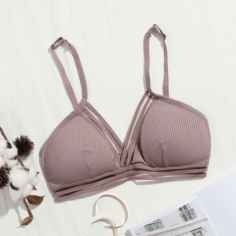 

Solid Triangle Bra, Dusty purple