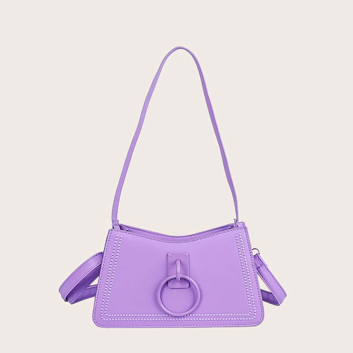 

Ring Decor Shoulder Bag, Purple