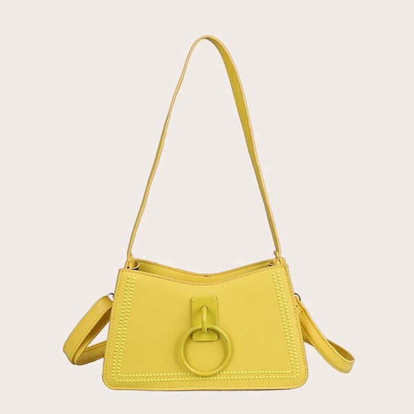 

Ring Decor Shoulder Bag, Yellow
