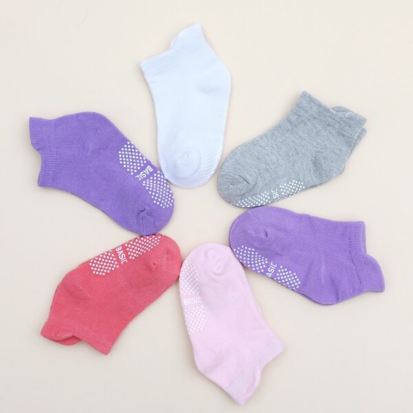 

6pairs Toddler Girls Letter Graphic Socks, Multicolor