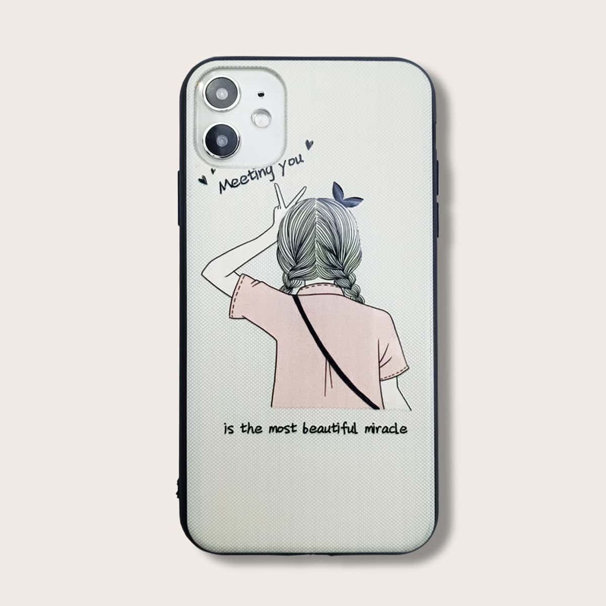 

Figure Graphic iPhone Case, White