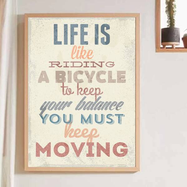 

Slogan Graphic Wall Painting Without Frame, Multicolor