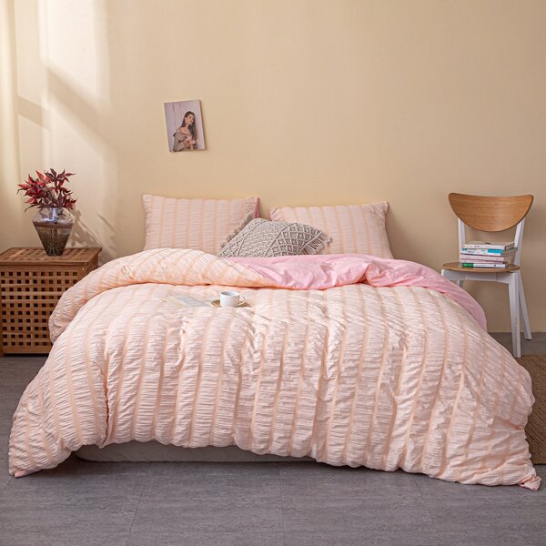 

Solid Color Bedding Set Without Filler, Baby pink