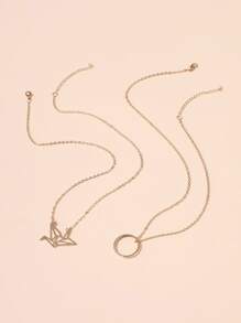 9入組幾何吊墜項鍊