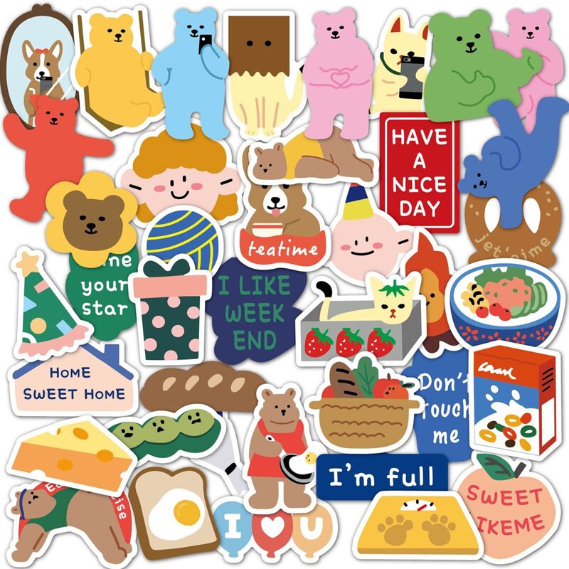 

40pcs Cartoon Graphic Sticker, Multicolor