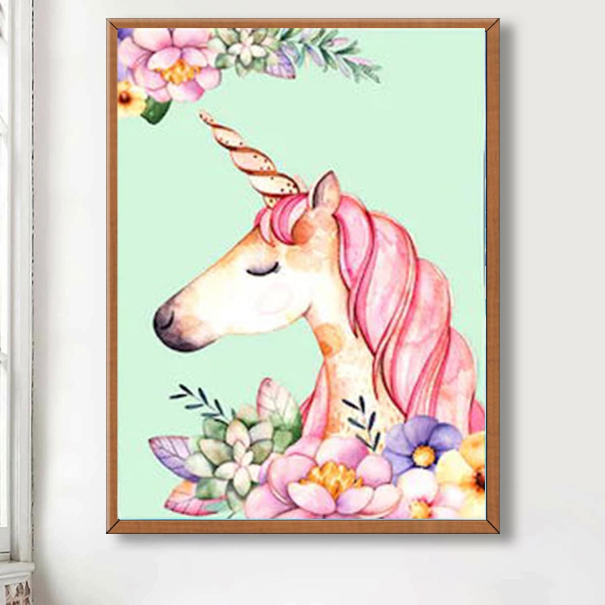 

Unicorn Print DIY Diamond Painting Without Frame, Multicolor